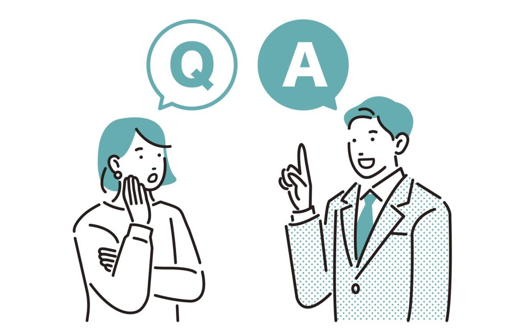 質問する女性と回答する男性のイメージ
